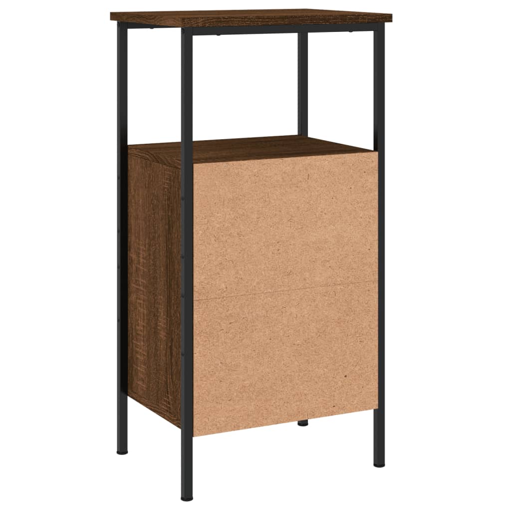 Nattbord 2 stk brun eik 41x31x80 cm konstruert tre
