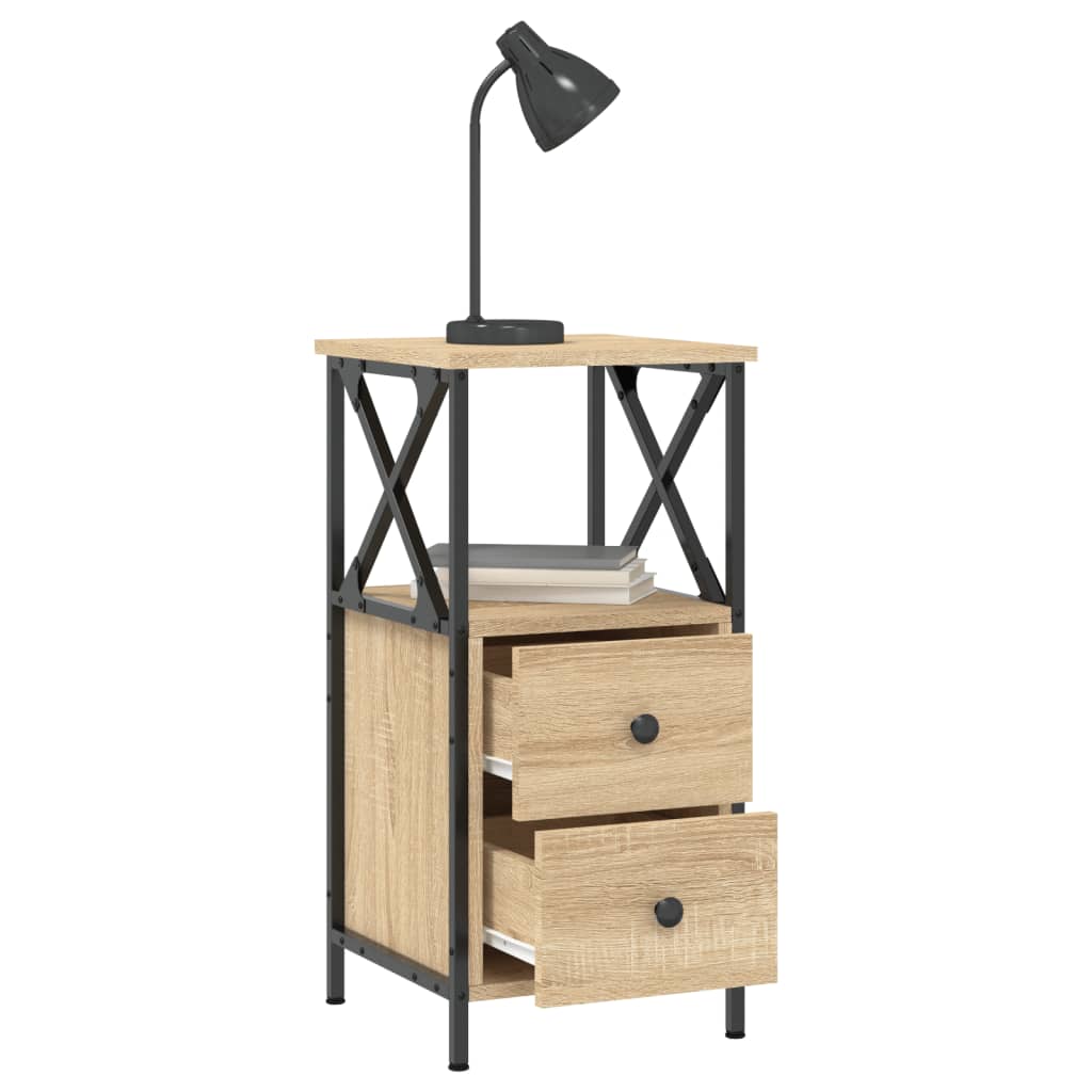 Nattbord 2 stk sonoma eik 34x35,5x70 cm konstruert tre