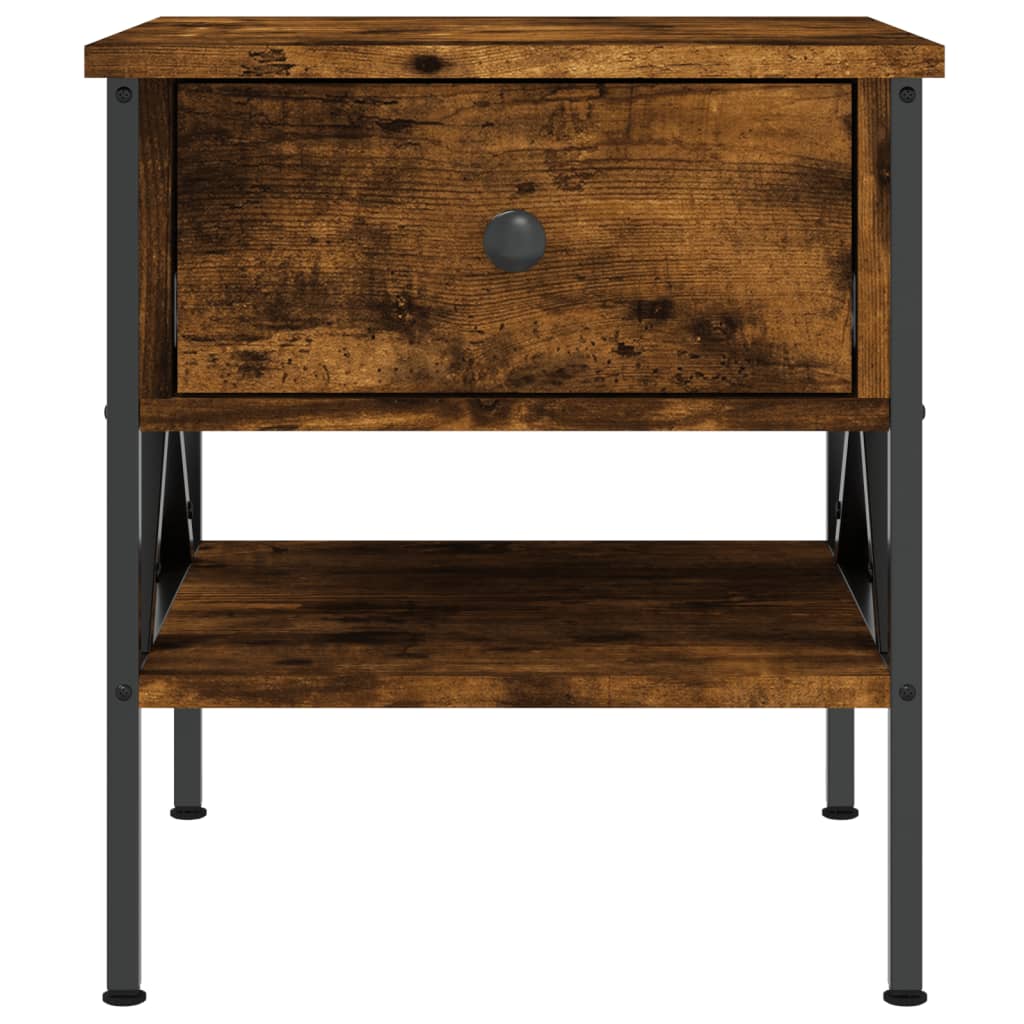 Nattbord 2 stk røkt eik 40x42x45 cm konstruert tre