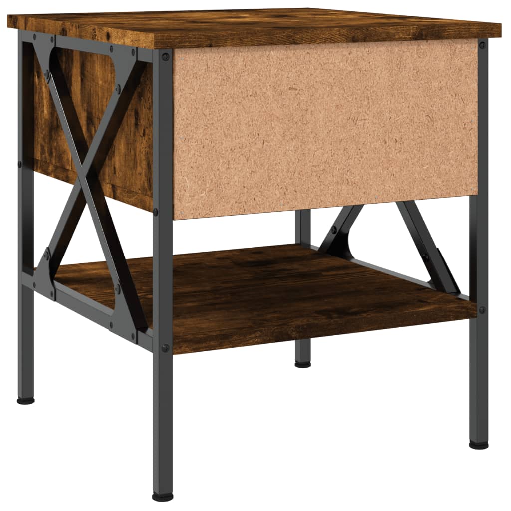 Nattbord 2 stk røkt eik 40x42x45 cm konstruert tre