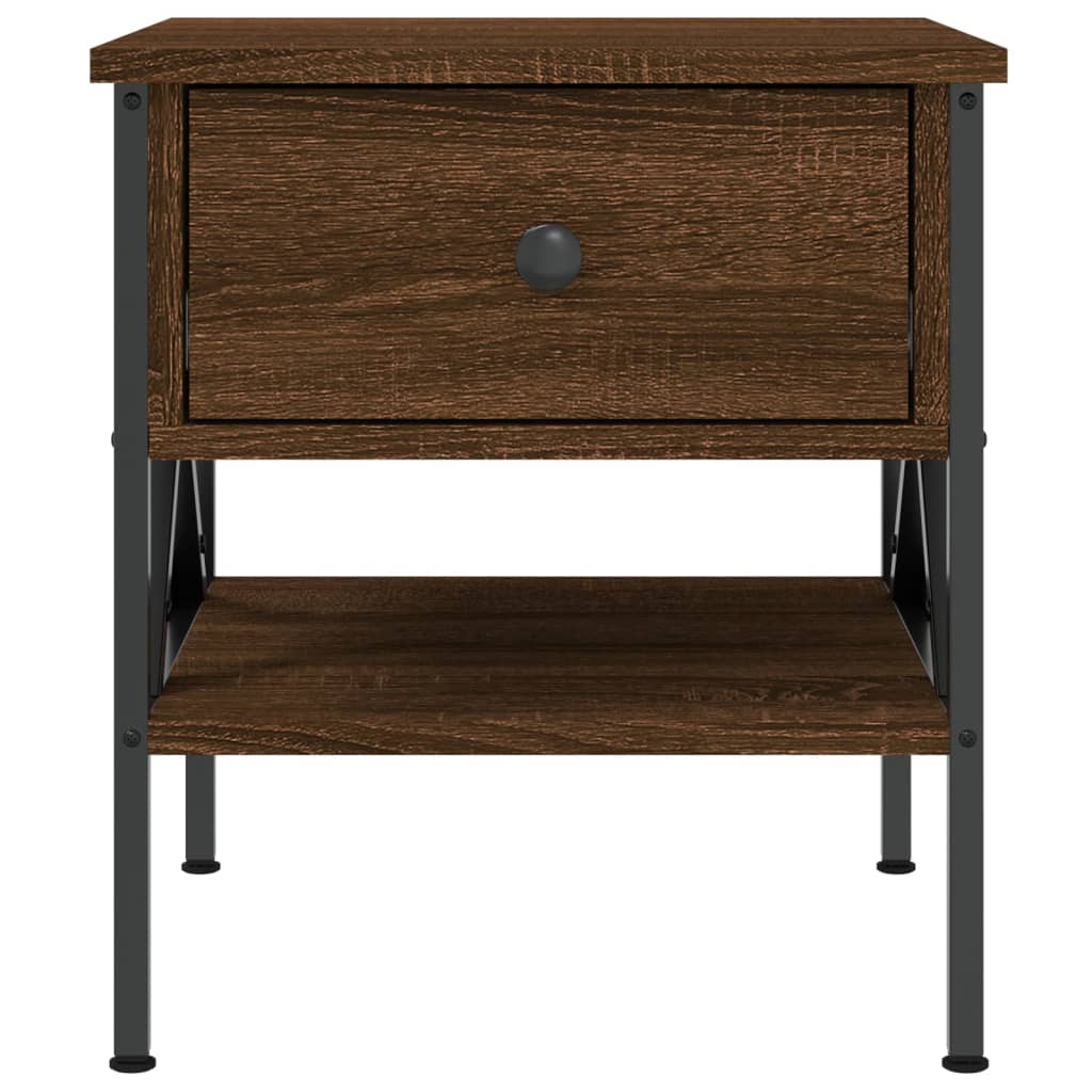 Nattbord 2 stk brun eik 40x42x45 cm konstruert tre