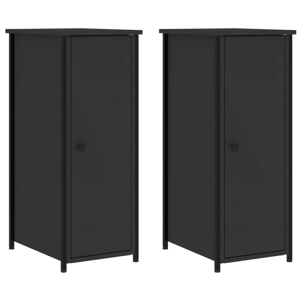 Nattbord 2 stk svart 32x42x80 cm konstruert tre