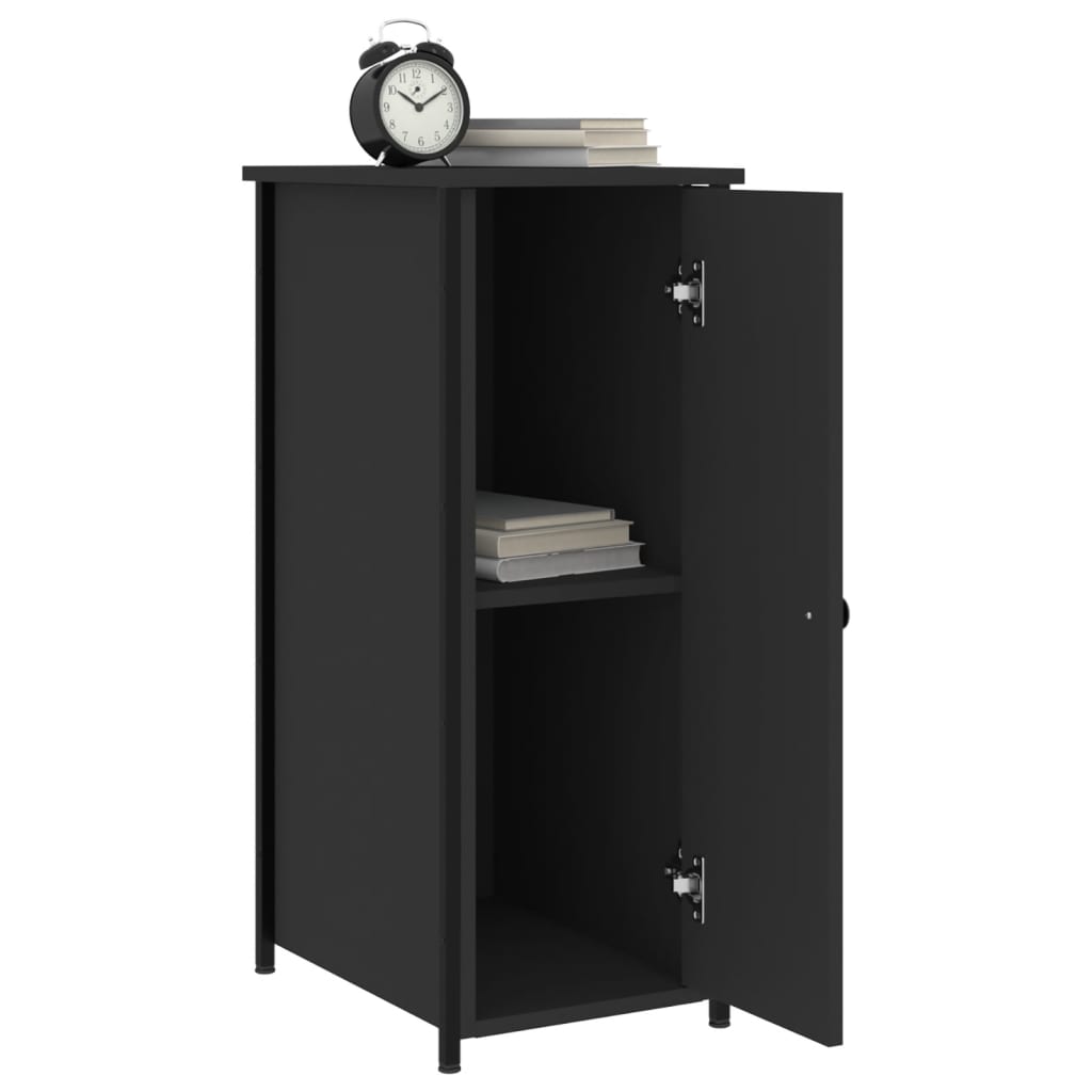Nattbord 2 stk svart 32x42x80 cm konstruert tre