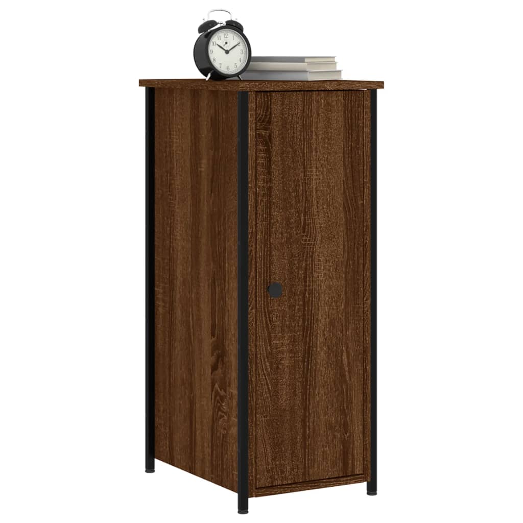 Nattbord 2 stk brun eik 32x42x80 cm konstruert tre