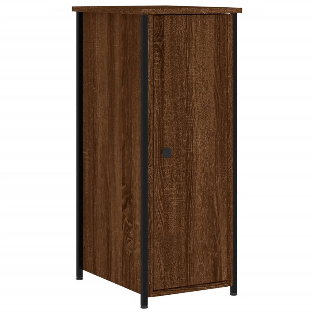 Nattbord 2 stk brun eik 32x42x80 cm konstruert tre