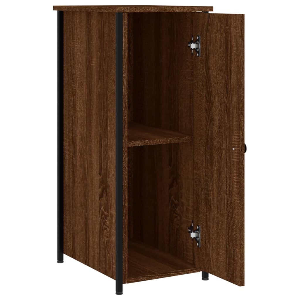 Nattbord 2 stk brun eik 32x42x80 cm konstruert tre
