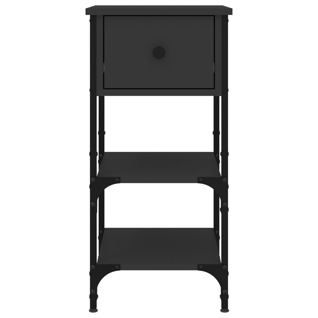 Nattbord 2 stk svart 34x36x70 cm konstruert tre