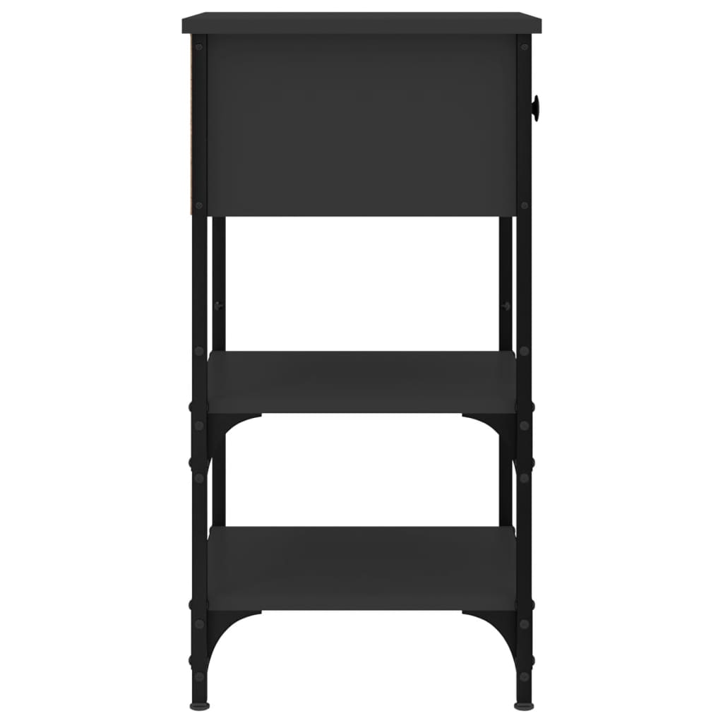 Nattbord 2 stk svart 34x36x70 cm konstruert tre
