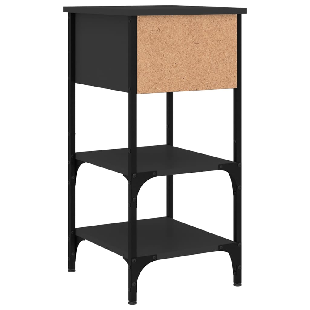 Nattbord 2 stk svart 34x36x70 cm konstruert tre