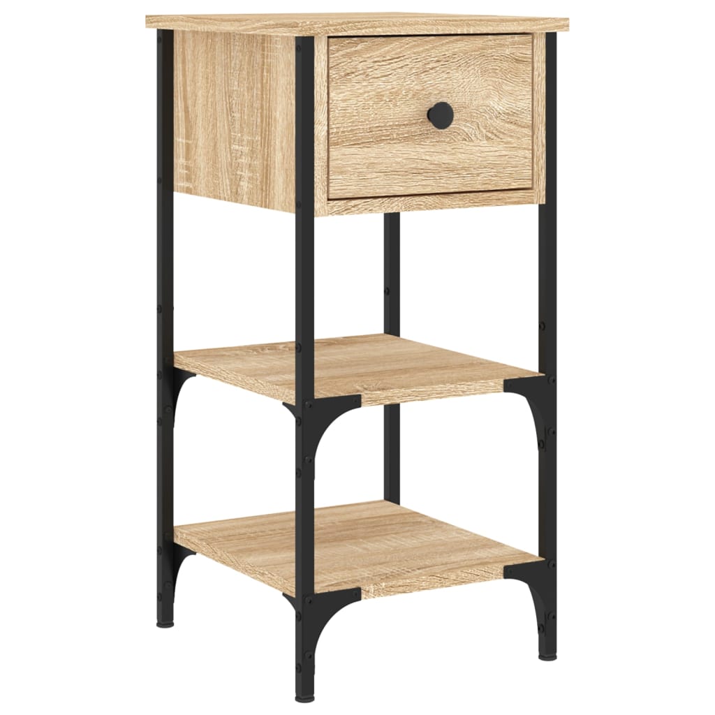Nattbord 2 stk sonoma eik 34x36x70 cm konstruert tre