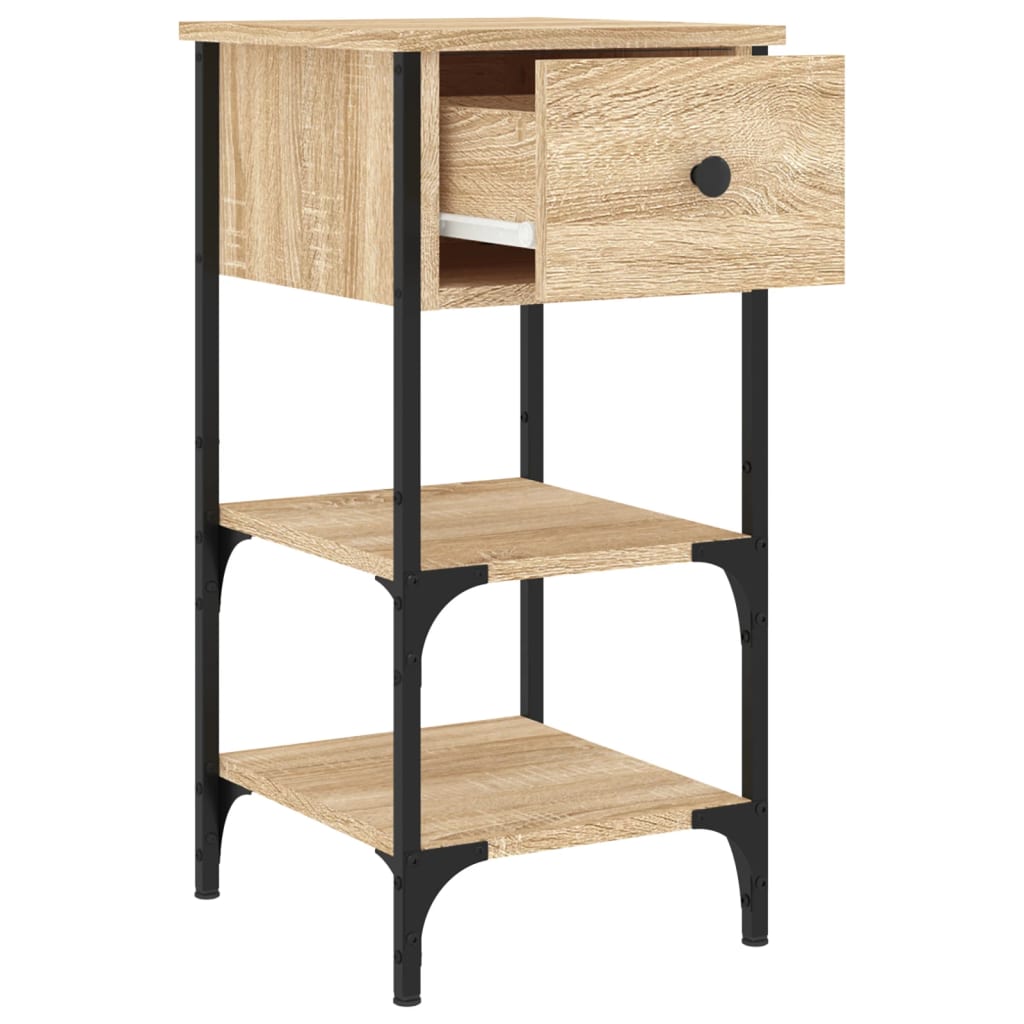 Nattbord 2 stk sonoma eik 34x36x70 cm konstruert tre