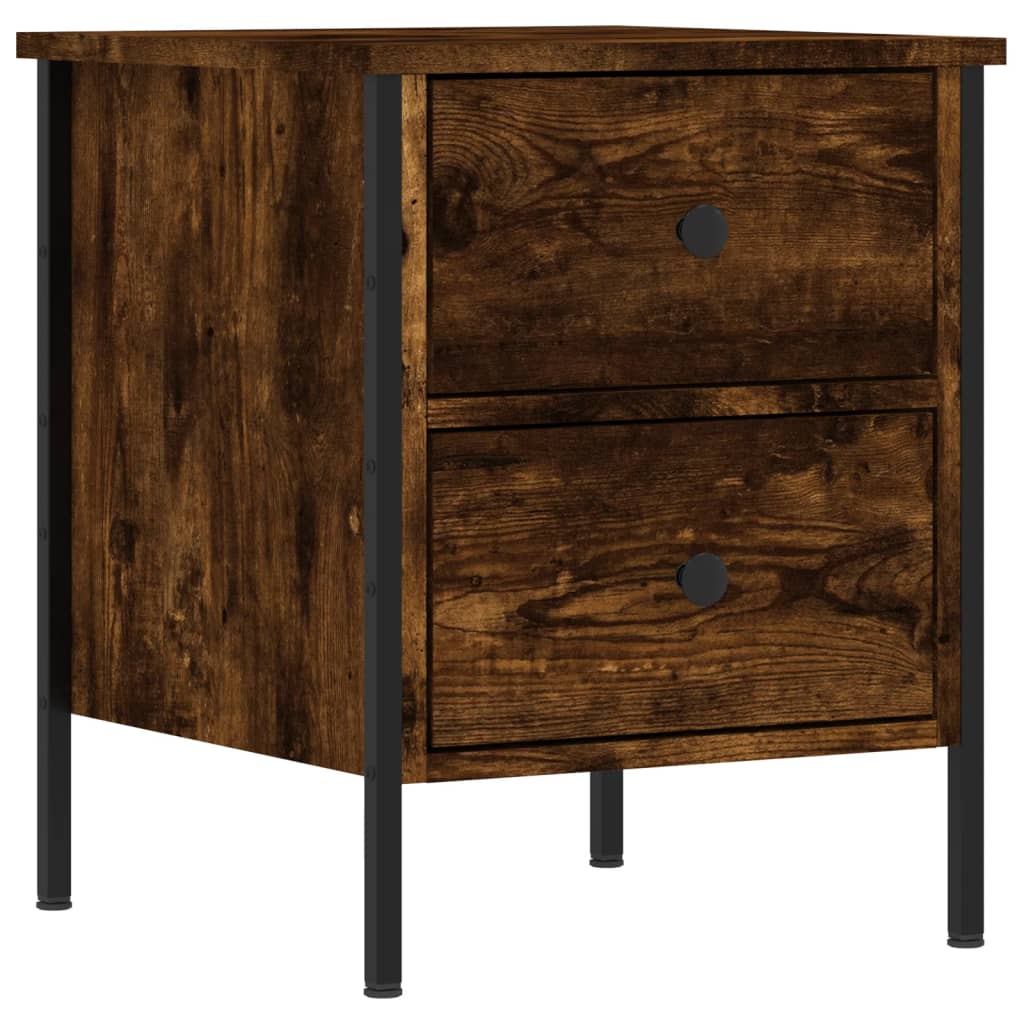 Nattbord 2 stk røkt eik 40x42x50 cm konstruert tre