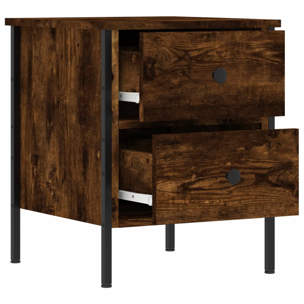 Nattbord 2 stk røkt eik 40x42x50 cm konstruert tre