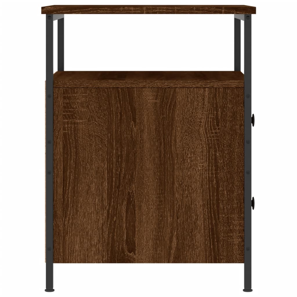 Nattbord 2 stk brun eik 44x45x60 cm konstruert tre