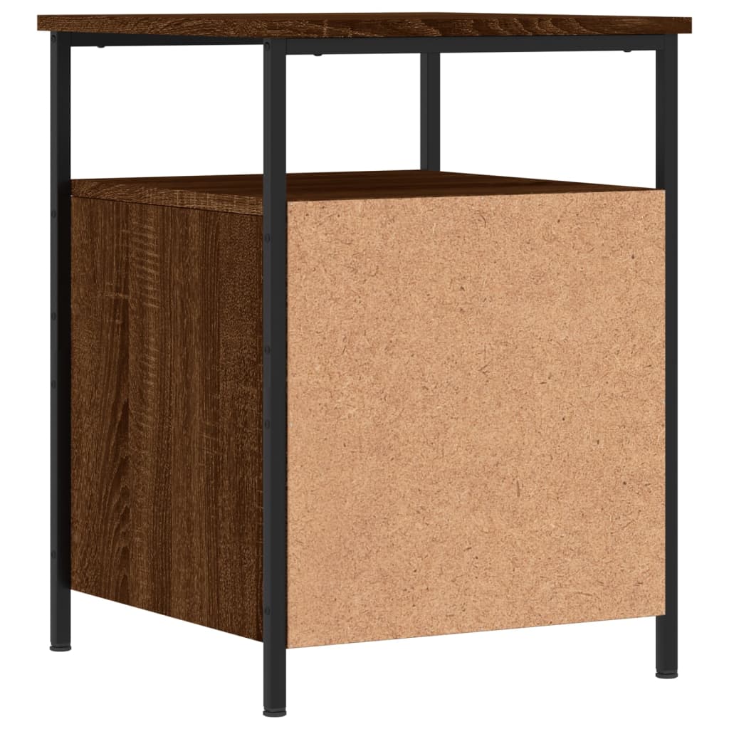 Nattbord 2 stk brun eik 44x45x60 cm konstruert tre