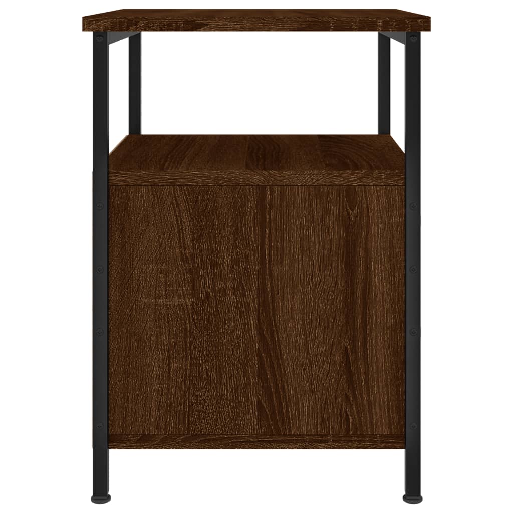 Nattbord 2 stk brun eik 34x35,5x50 cm konstruert tre
