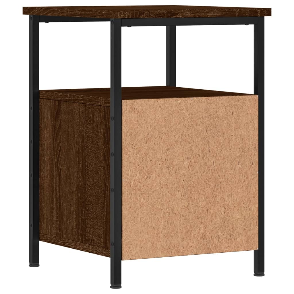 Nattbord 2 stk brun eik 34x35,5x50 cm konstruert tre