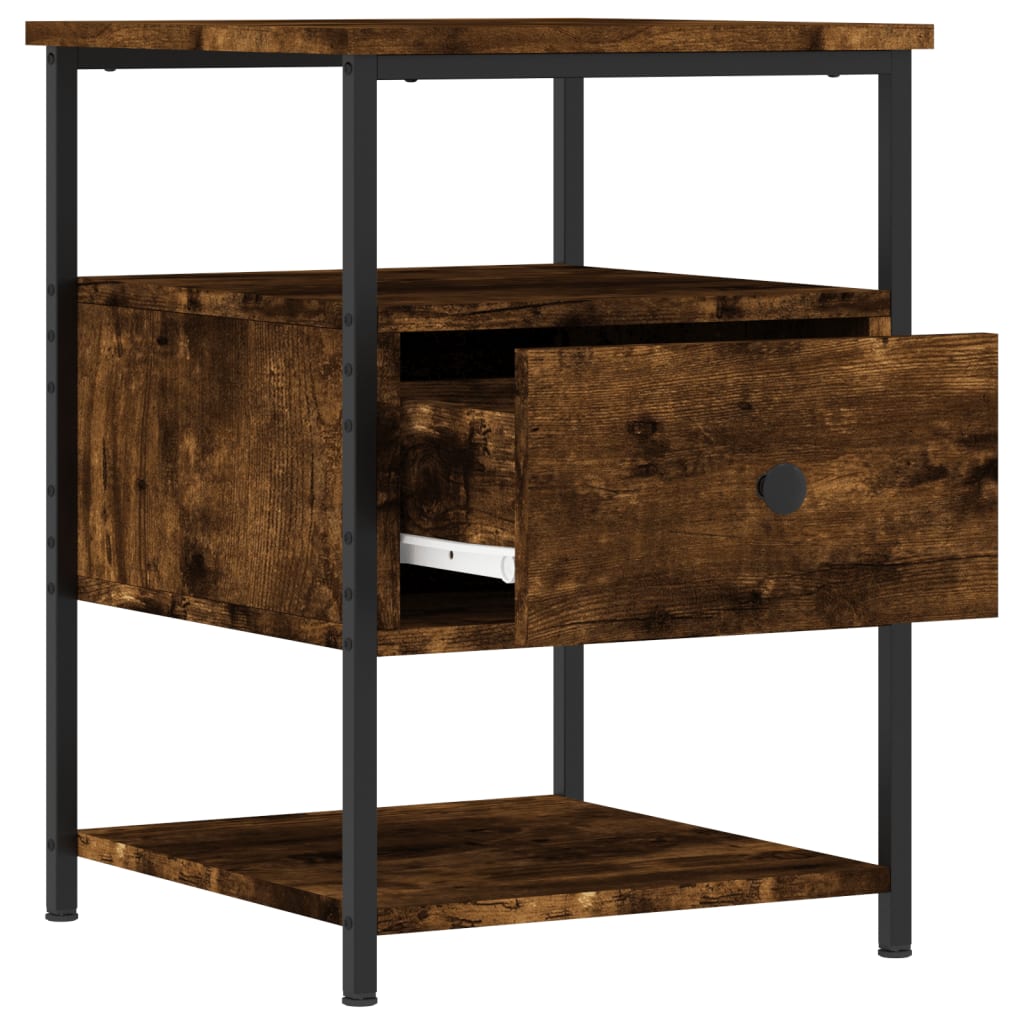 Nattbord 2 stk røkt eik 40x42x56 cm konstruert tre