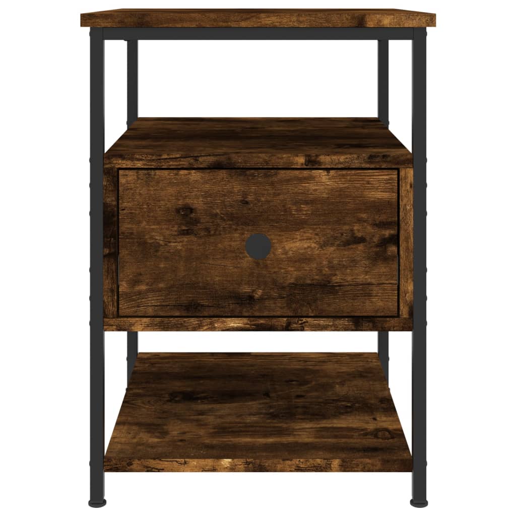 Nattbord 2 stk røkt eik 40x42x56 cm konstruert tre