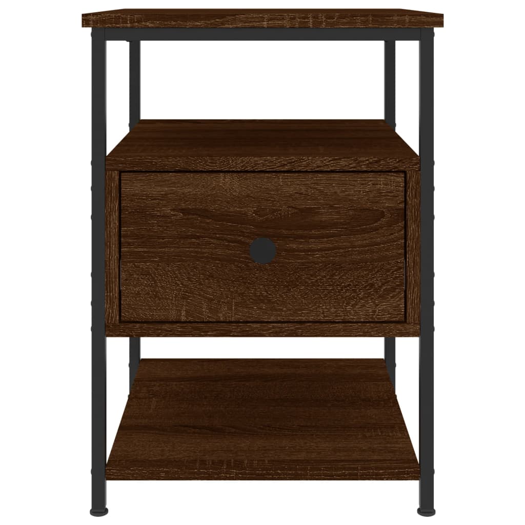 Nattbord 2 stk brun eik 40x42x56 cm konstruert tre