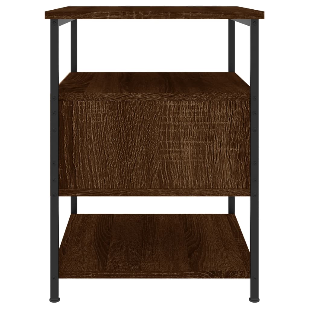 Nattbord 2 stk brun eik 40x42x56 cm konstruert tre