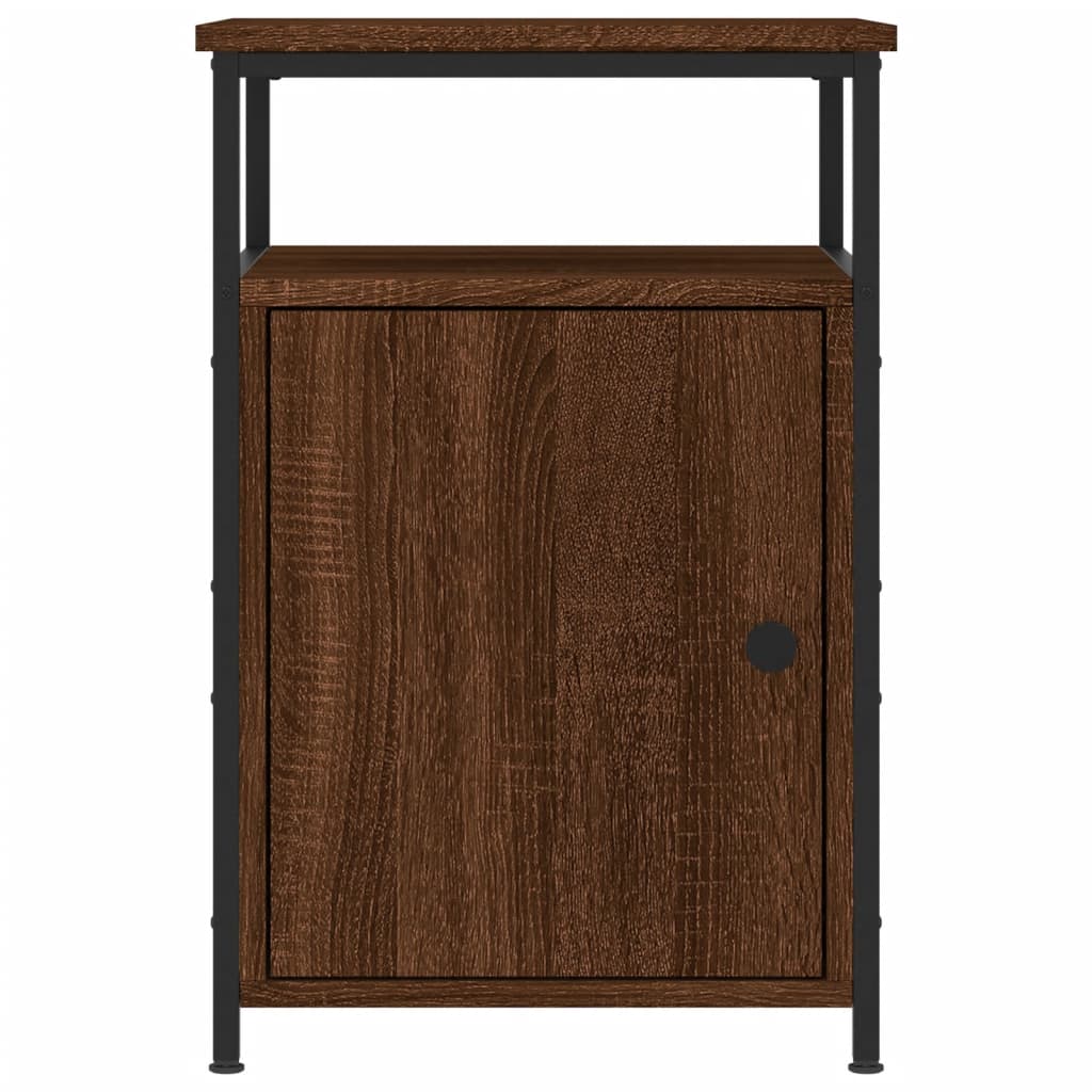 Nattbord 2 stk brun eik 40x42x60 cm konstruert tre