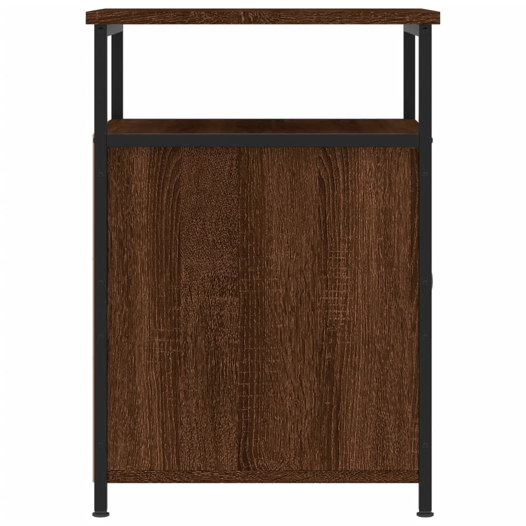 Nattbord 2 stk brun eik 40x42x60 cm konstruert tre