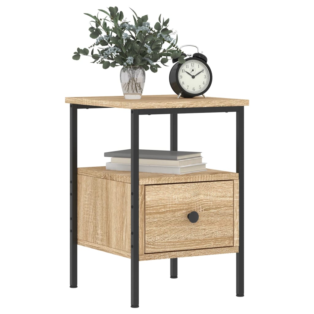Nattbord 2 stk sonoma eik 34x36x50 cm konstruert tre