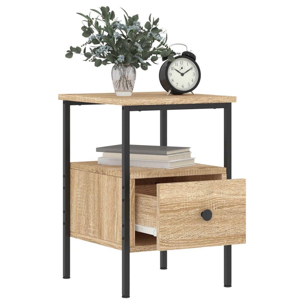 Nattbord 2 stk sonoma eik 34x36x50 cm konstruert tre