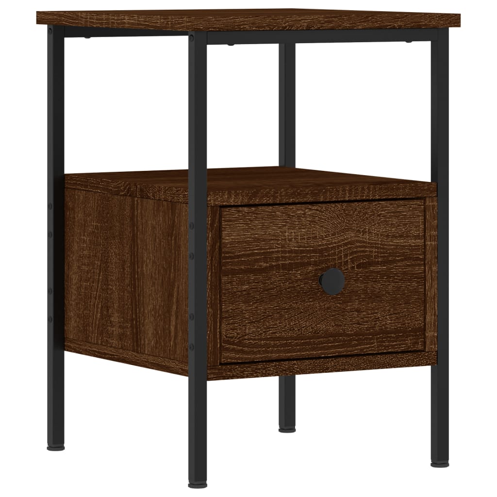 Nattbord 2 stk brun eik 34x36x50 cm konstruert tre