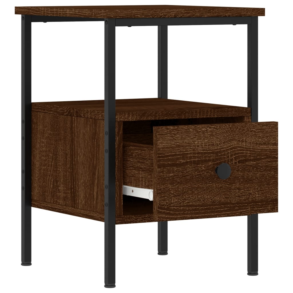 Nattbord 2 stk brun eik 34x36x50 cm konstruert tre