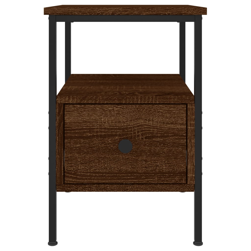 Nattbord 2 stk brun eik 34x36x50 cm konstruert tre