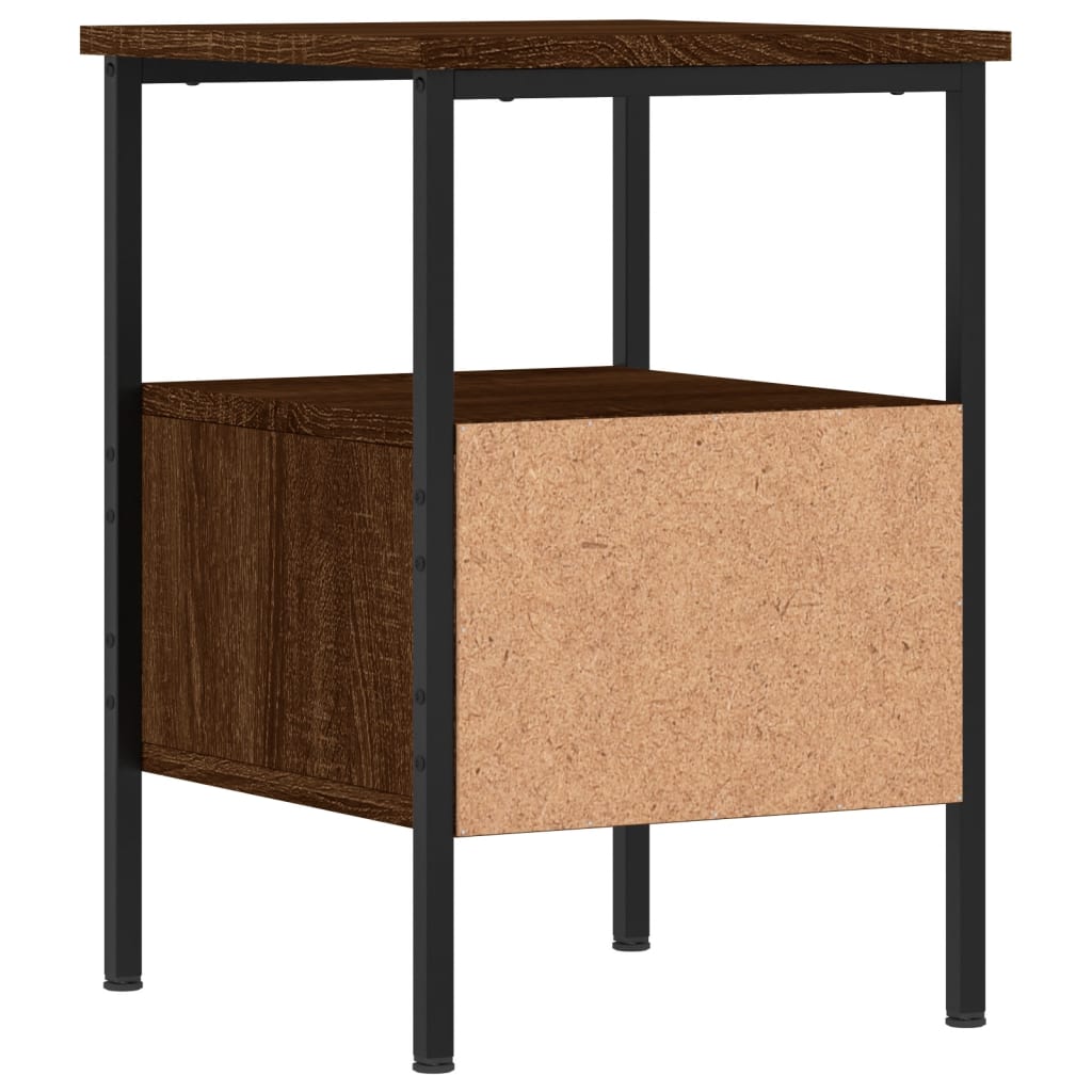 Nattbord 2 stk brun eik 34x36x50 cm konstruert tre