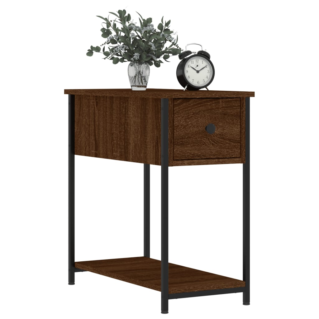 Nattbord 2 stk brun eik 30x60x60 cm konstruert tre