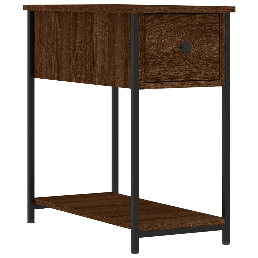 Nattbord 2 stk brun eik 30x60x60 cm konstruert tre