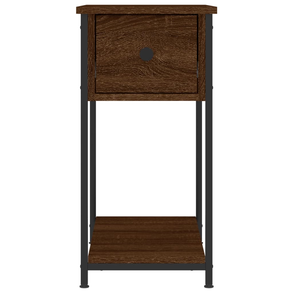 Nattbord 2 stk brun eik 30x60x60 cm konstruert tre