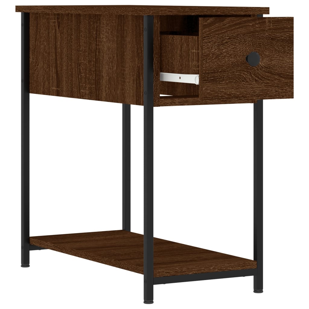 Nattbord 2 stk brun eik 30x60x60 cm konstruert tre
