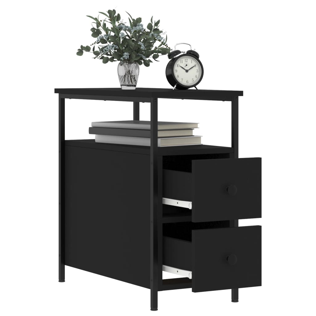 Nattbord svart 30x60x60 cm konstruert tre