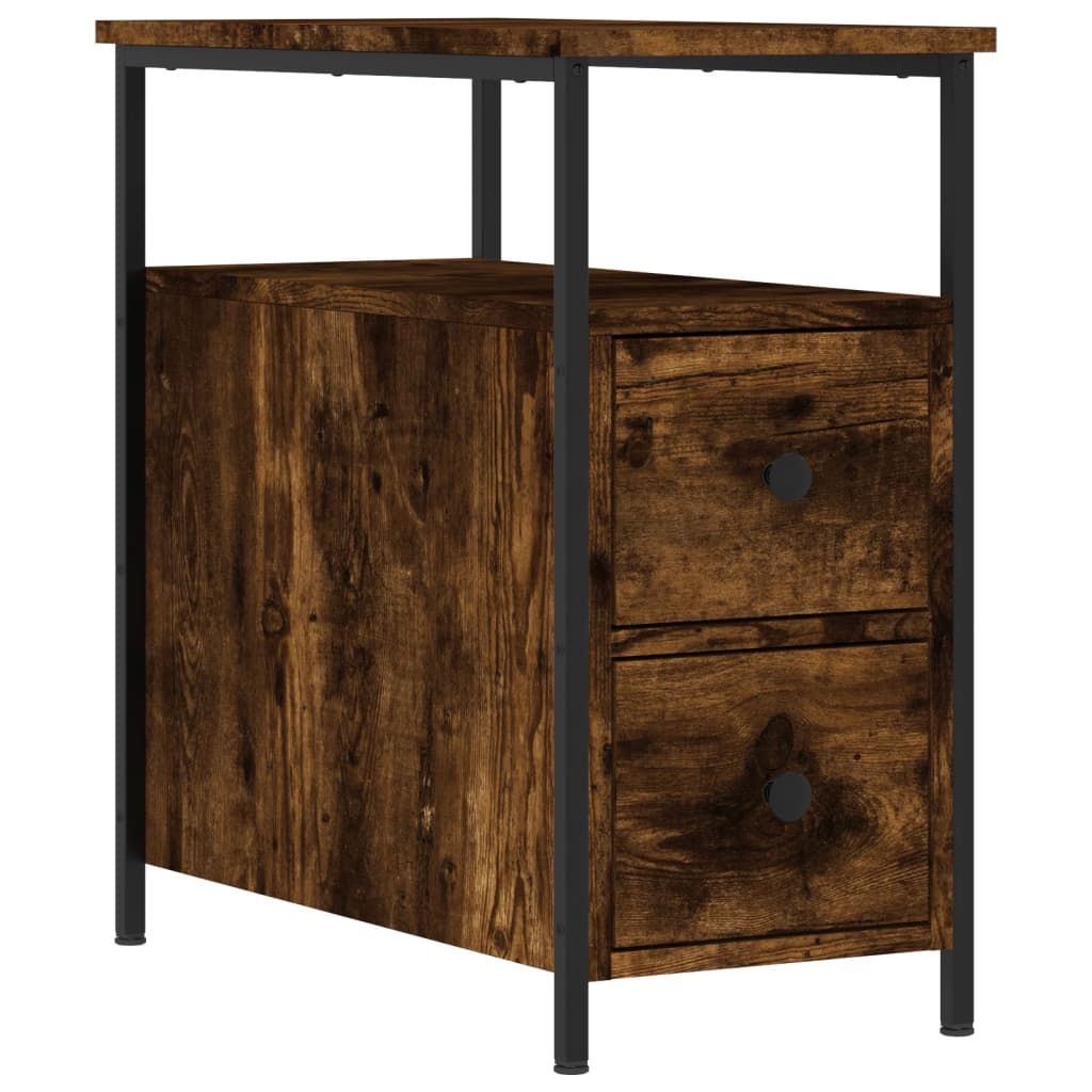 Nattbord 2 stk røkt eik 30x60x60 cm konstruert tre
