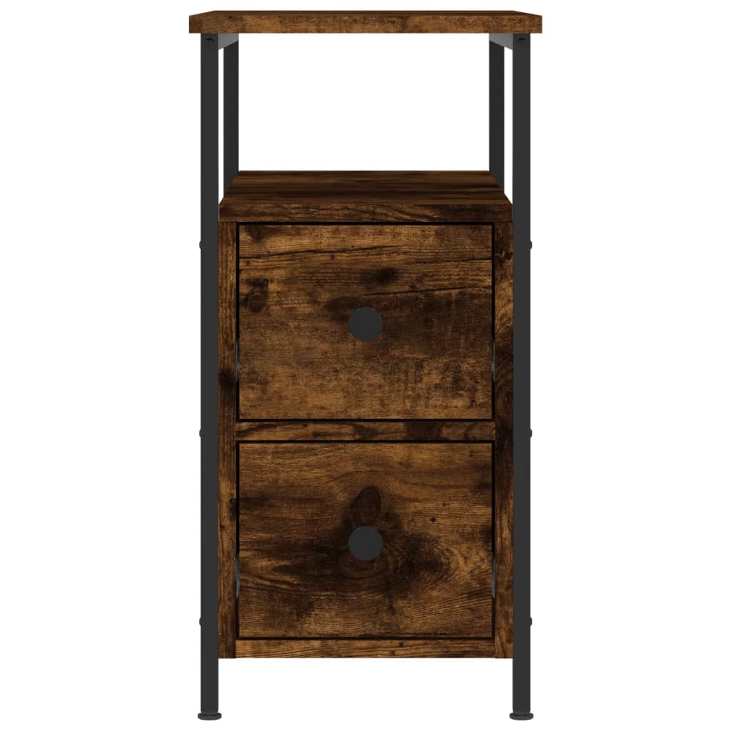Nattbord 2 stk røkt eik 30x60x60 cm konstruert tre