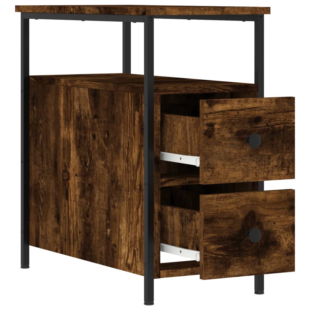 Nattbord 2 stk røkt eik 30x60x60 cm konstruert tre