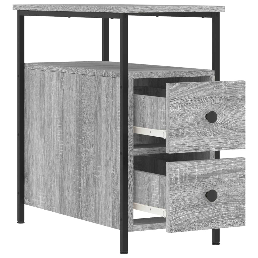 Nattbord 2 stk grå sonoma 30x60x60 cm konstruert tre