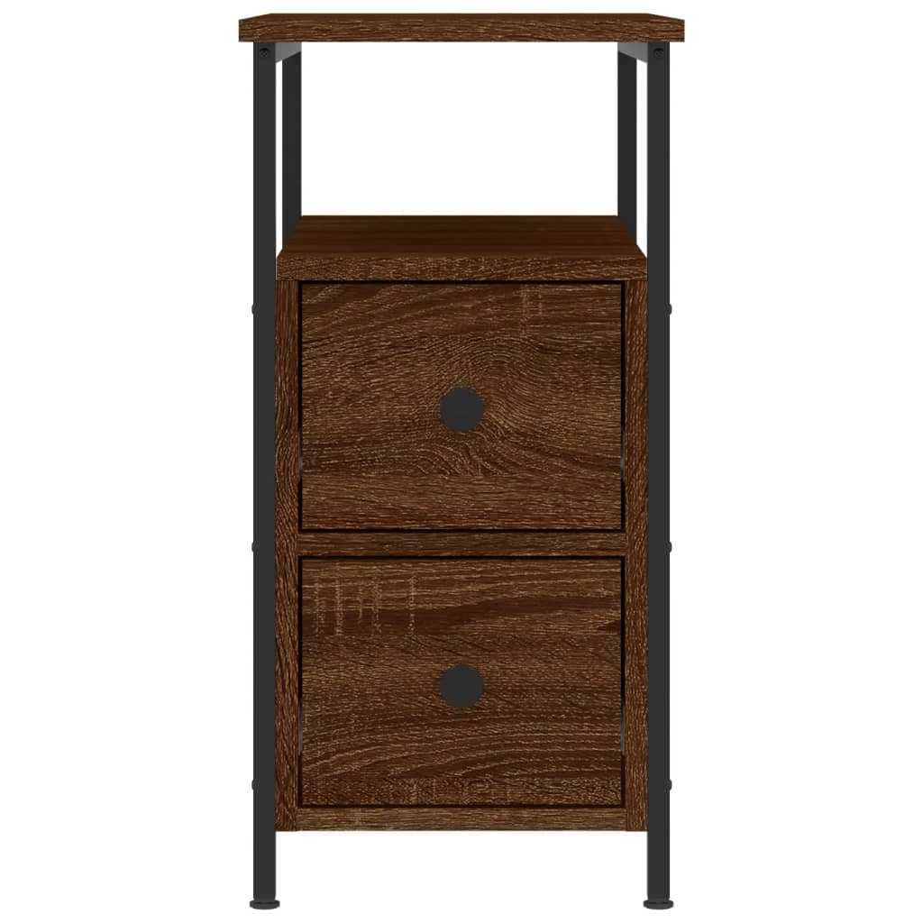 Nattbord 2 stk brun eik 30x60x60 cm konstruert tre