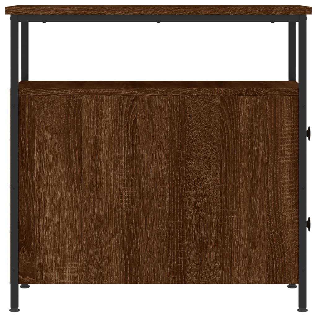 Nattbord 2 stk brun eik 30x60x60 cm konstruert tre