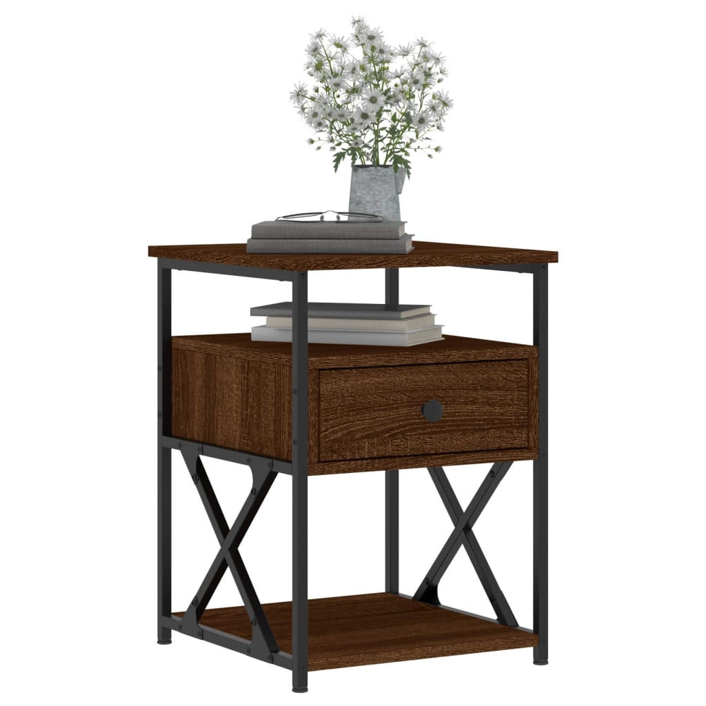 Nattbord brun eik 40x42x55 cm konstruert tre