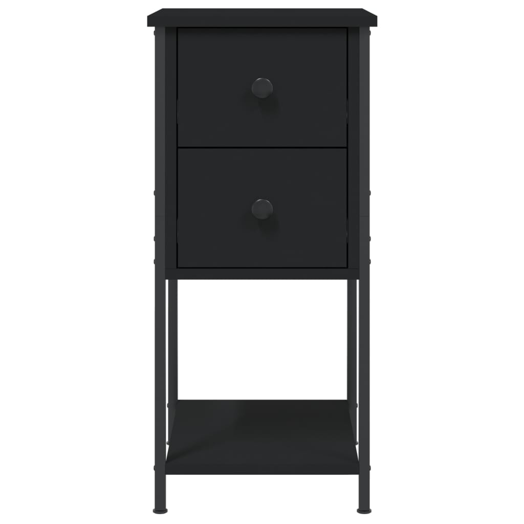 Nattbord 2 stk svart 32x42x70 cm konstruert tre