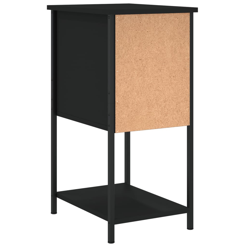 Nattbord 2 stk svart 32x42x70 cm konstruert tre