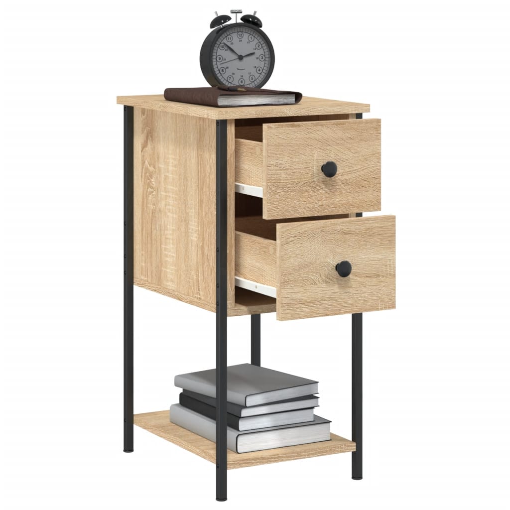 Nattbord 2 stk sonoma eik 32x42x70 cm konstruert tre
