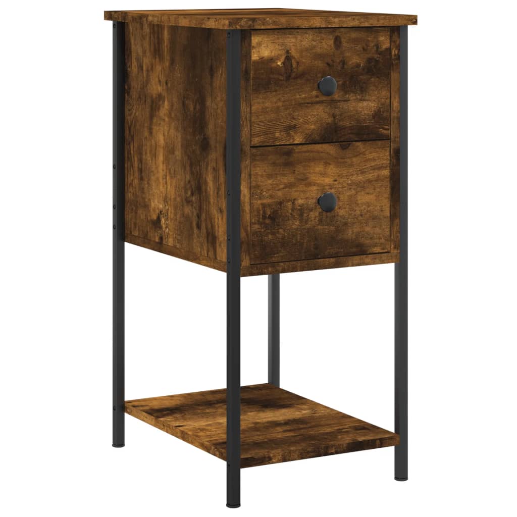 Nattbord 2 stk røkt eik 32x42x70 cm konstruert tre