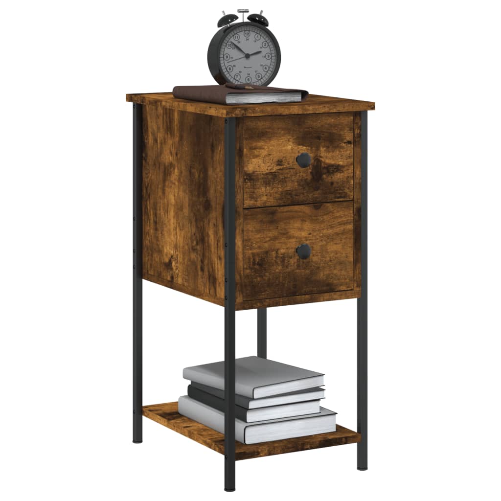 Nattbord 2 stk røkt eik 32x42x70 cm konstruert tre